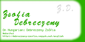 zsofia debreczeny business card