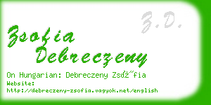 zsofia debreczeny business card